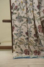 White HBP Cotton Silk Saree With Maheshwari Border - SRWCSS1815