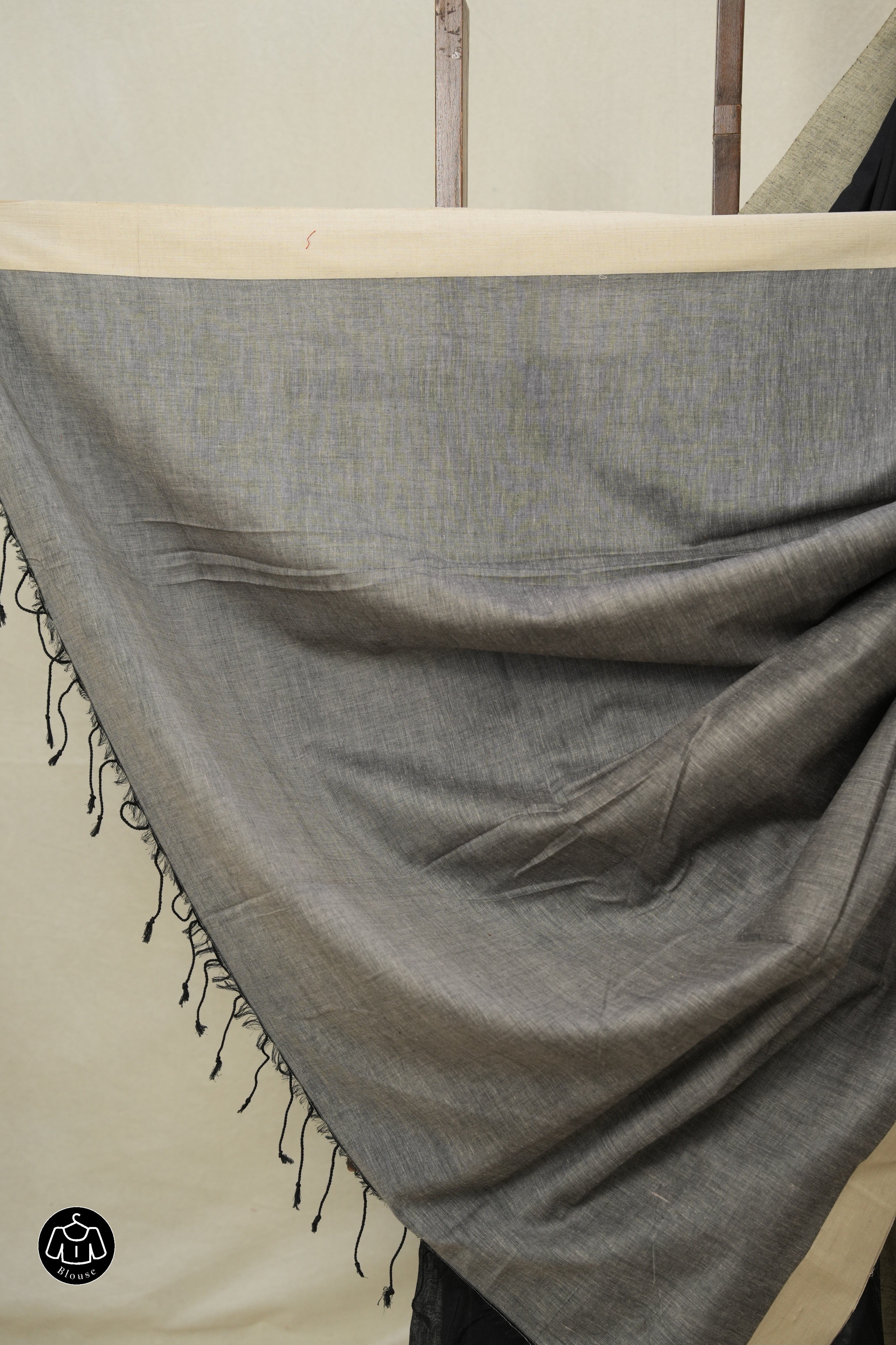 Black Bengal Cotton Saree - SRBBCS144