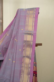 Two Tone Purple Cotton Paithani Saree - SRTTPCPS800