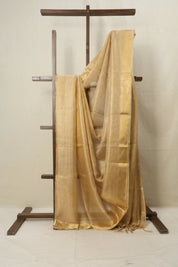 Yellow Gold Tissue Tussar Silk Saree - SRYGTTSS521