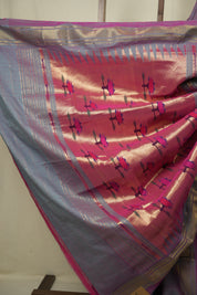Two Tone Purple Cotton Paithani Saree - SRTTPCPS800
