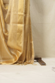 Yellow Gold Tissue Tussar Silk Saree - SRYGTTSS521