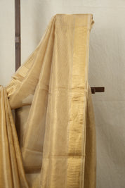 Yellow Gold Tissue Tussar Silk Saree - SRYGTTSS521