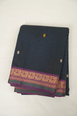 Charcoal Grey kanchi Cotton Saree - SRCGKCS1433