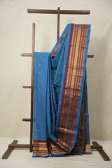 Blue Gadwal Cotton Silk Saree - SRBGCSS131