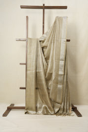 Olive Gold Tissue Tussar Silk Saree - SROGTTSS520