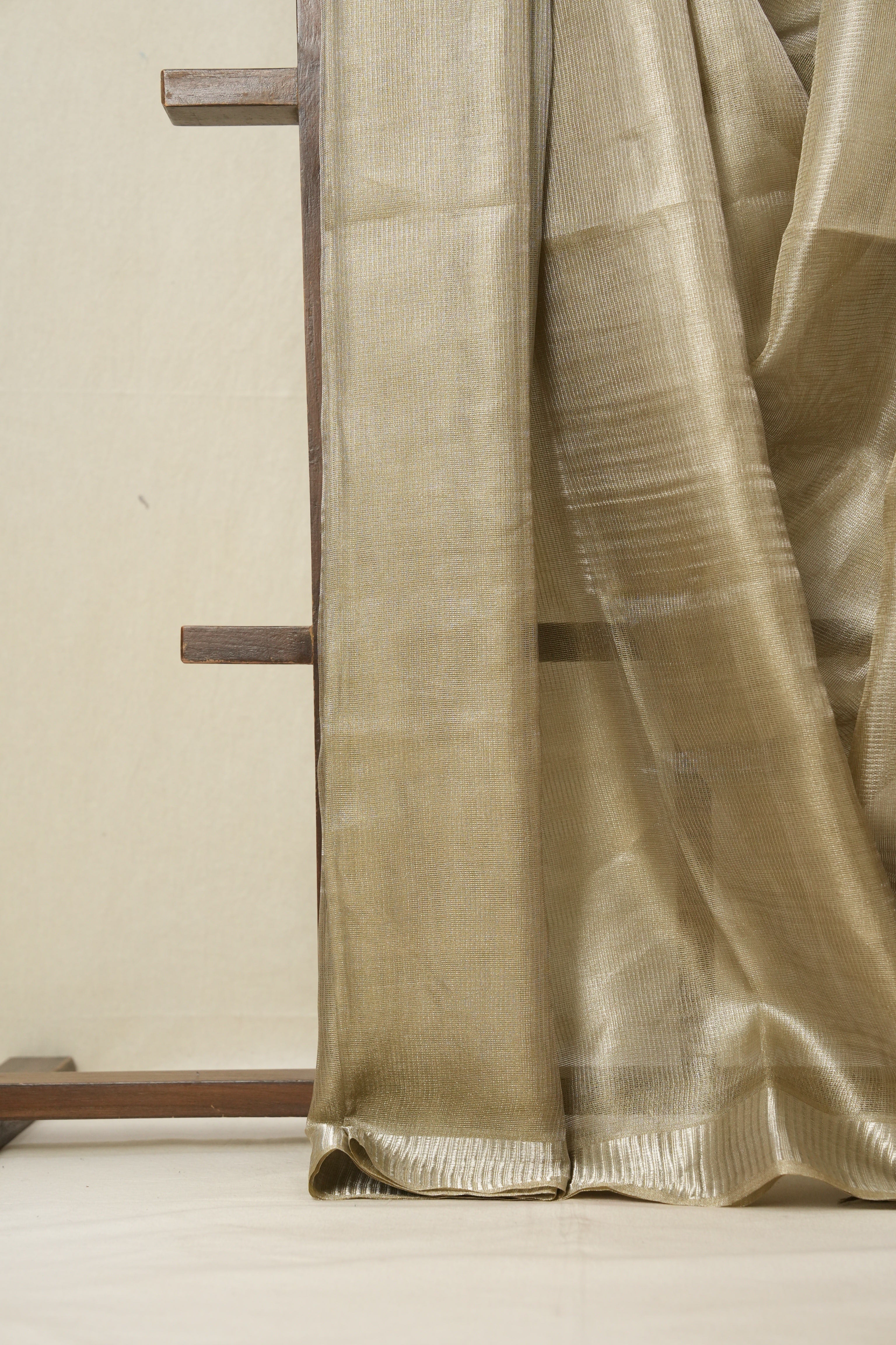 Olive Gold Tissue Tussar Silk Saree - SROGTTSS520