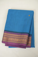 Blue Kanchi Cotton Saree - SRBKCS1402