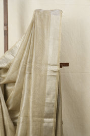 Olive Gold Tissue Tussar Silk Saree - SROGTTSS520