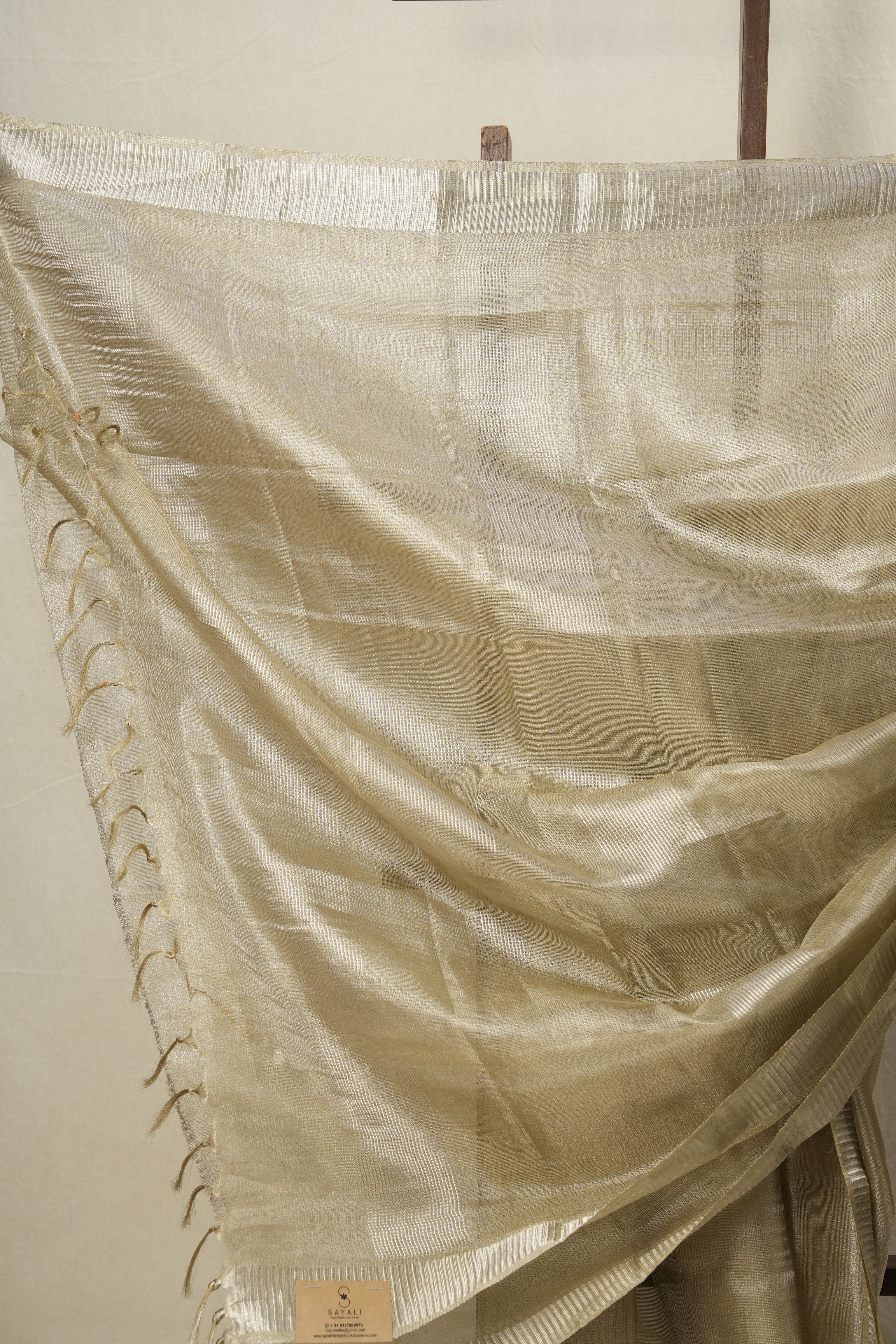 Olive Gold Tissue Tussar Silk Saree - SROGTTSS520