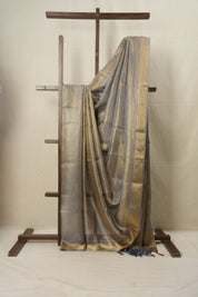 Blue Gold Tissue Tussar Silk Saree - SRBGTTSS519