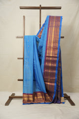 Blue Gadwal Cotton Silk Saree - SRBGCSS141