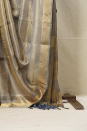 Blue Gold Tissue Tussar Silk Saree - SRBGTTSS519