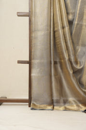 Blue Gold Tissue Tussar Silk Saree - SRBGTTSS519