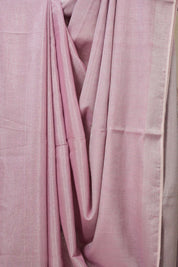 Pink Plain Tissue Linen Saree With Tassels - SRPPTLS287