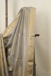 Blue Gold Tissue Tussar Silk Saree - SRBGTTSS519