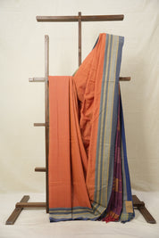Orange Cotton Ilkal Saree  - SROCIS673