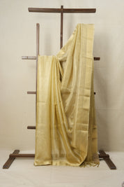 Cream-Gold Tissue Tussar Silk Saree - SRCGTTSS532