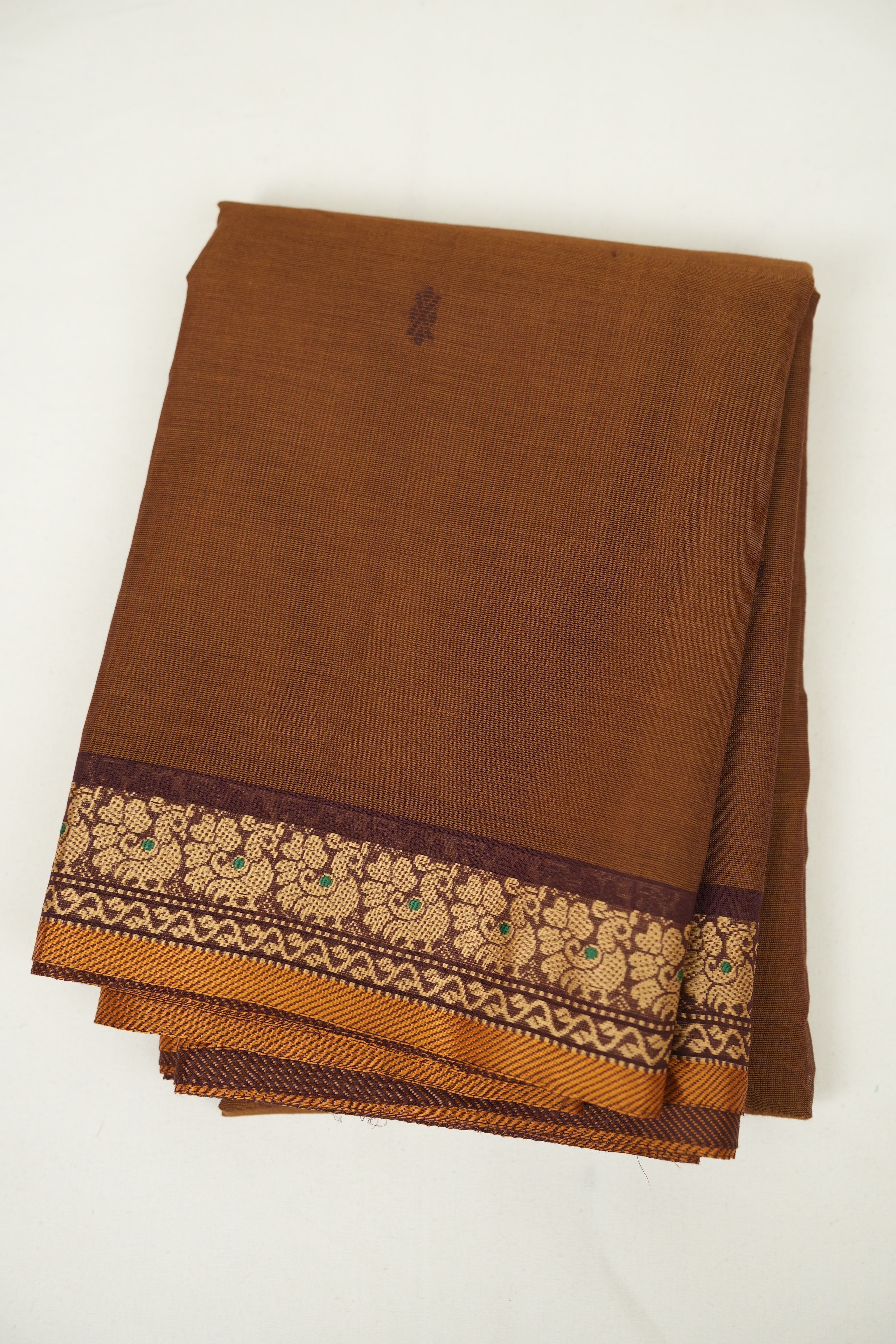 Brown Kanchi Cotton Saree - SRBKCS1455