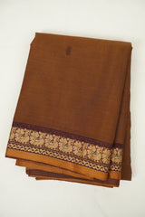 Brown Kanchi Cotton Saree - SRBKCS1455