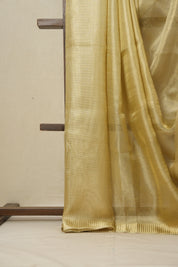Cream-Gold Tissue Tussar Silk Saree - SRCGTTSS532