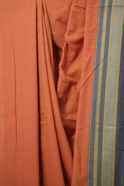 Orange Cotton Ilkal Saree  - SROCIS673
