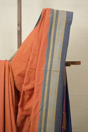 Orange Cotton Ilkal Saree  - SROCIS673