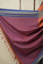 Orange Cotton Ilkal Saree  - SROCIS673