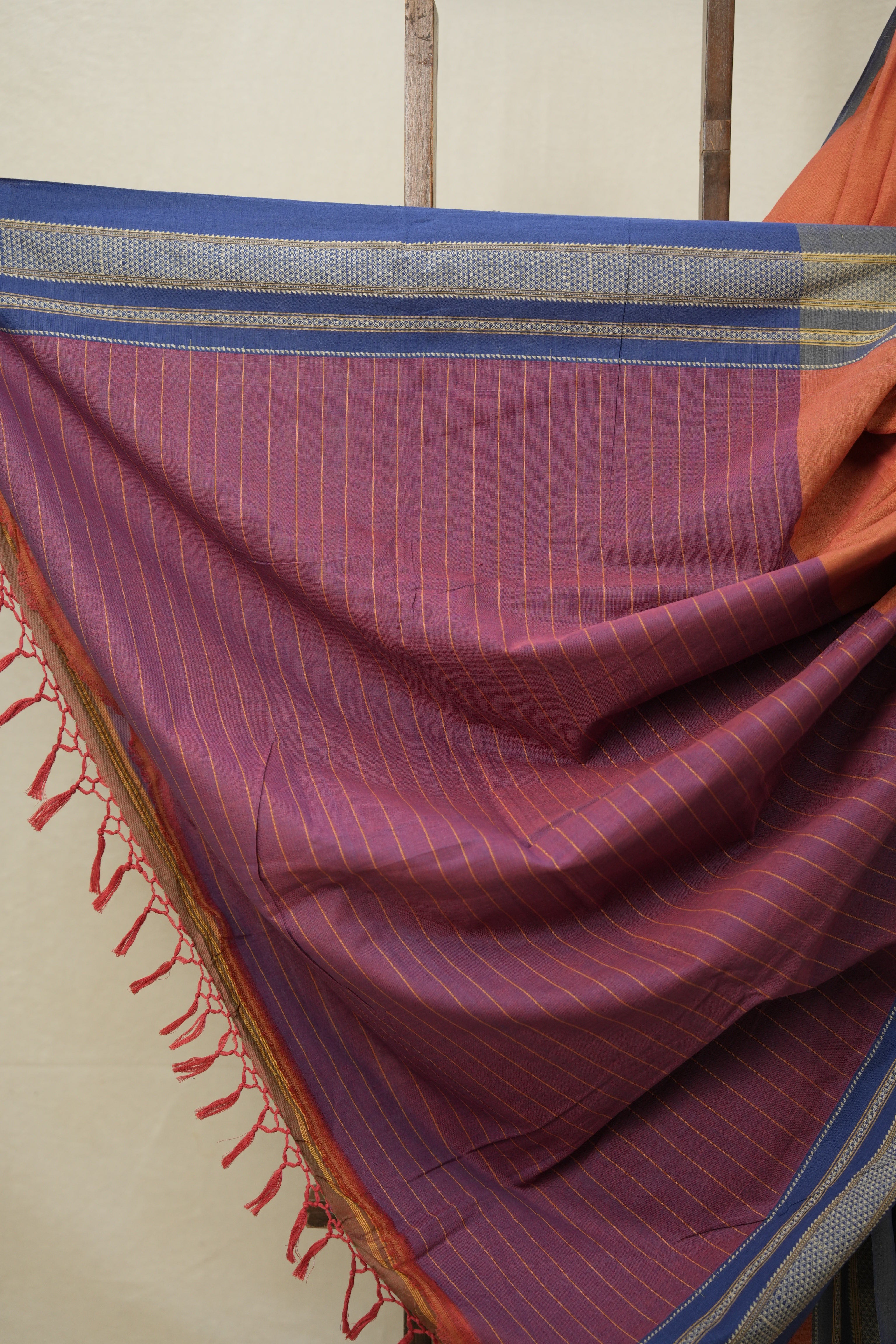 Orange Cotton Ilkal Saree  - SROCIS673