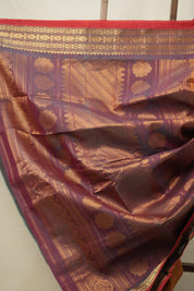 Two Tone Orange Gadwal Cotton Silk Saree - SRTTOGCSS143