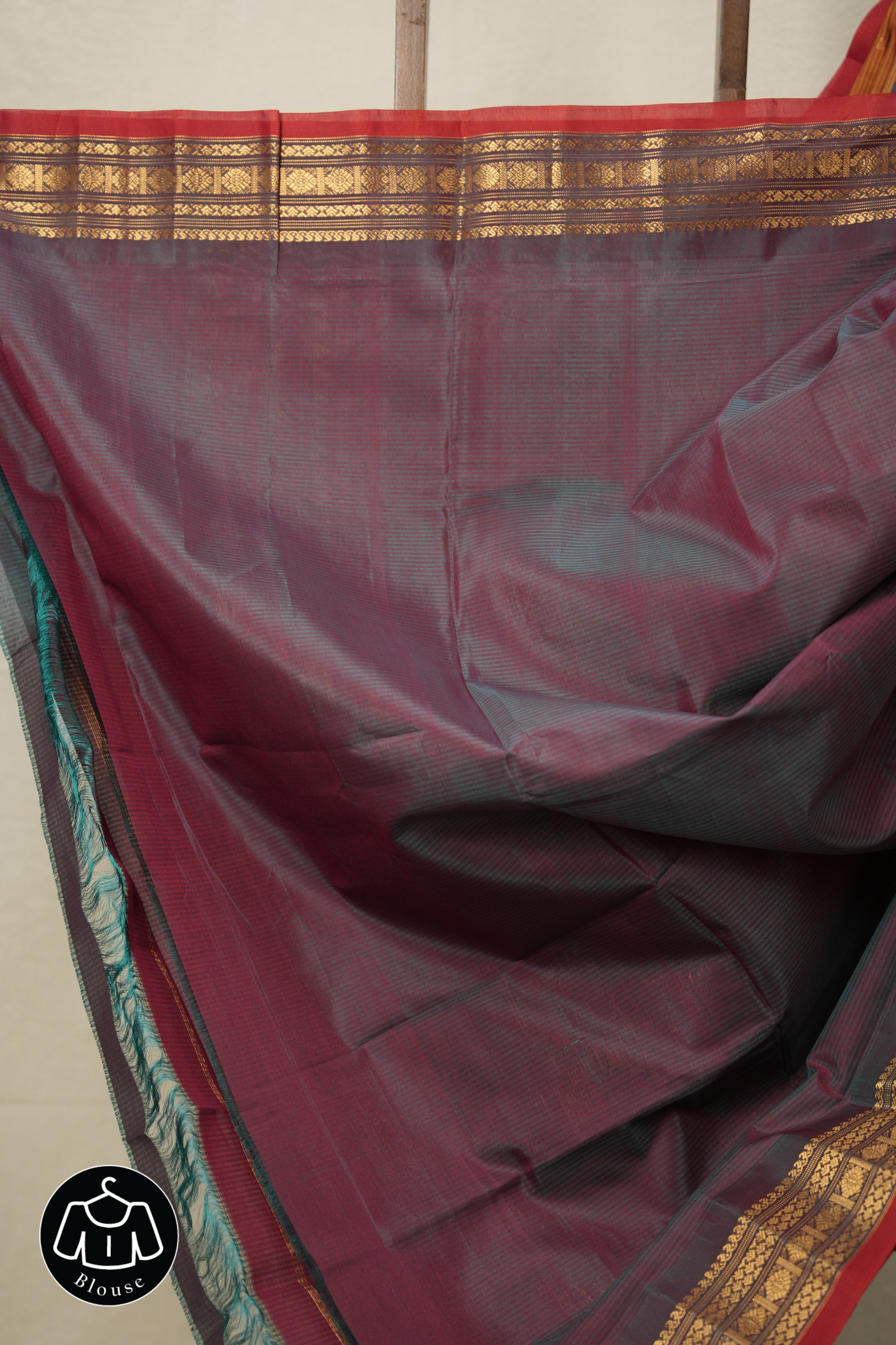 Two Tone Orange Gadwal Cotton Silk Saree - SRTTOGCSS143