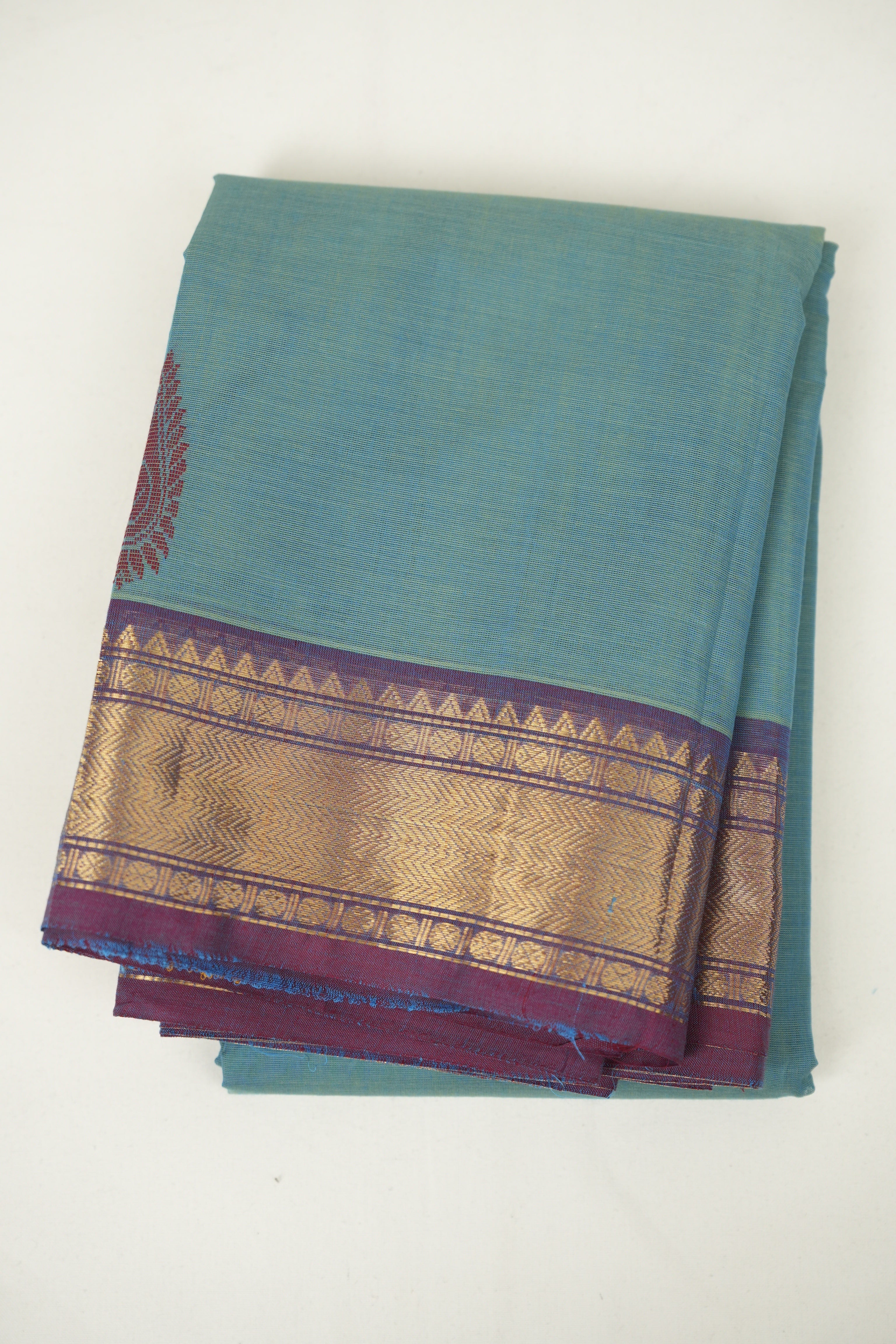 Blue Kanchi Cotton Saree - SRBKCS1476