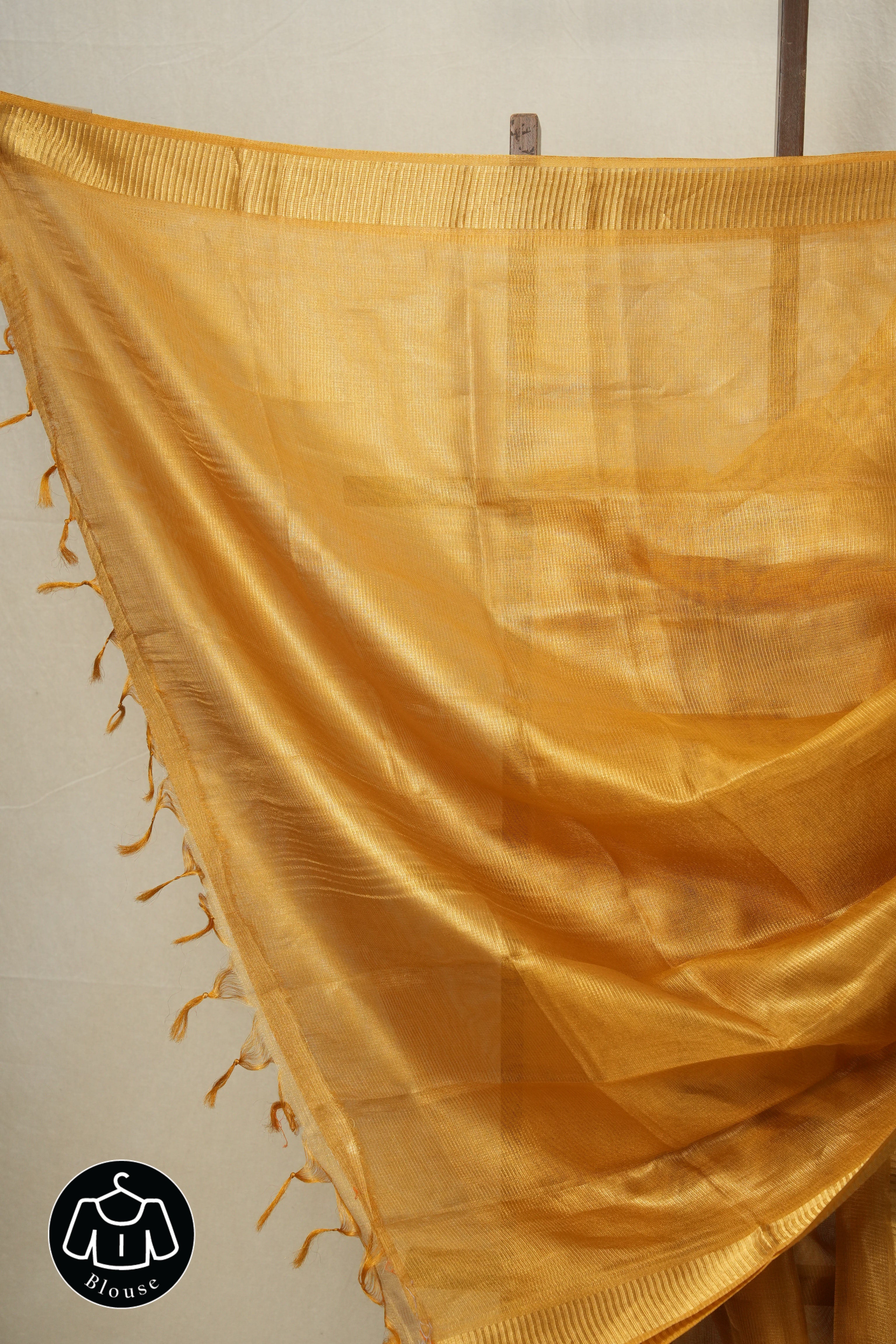 Orange-Gold Tissue Tussar Silk Saree - SROGTTSS531