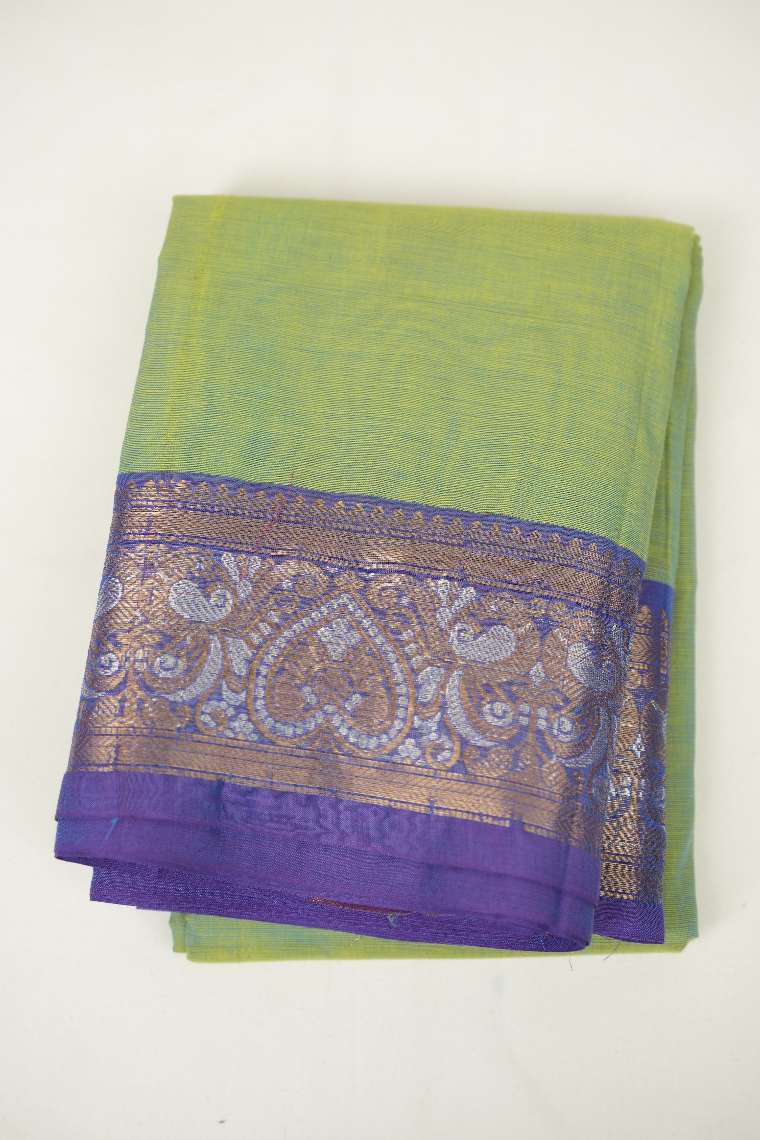 Green Kanchi Cotton Saree - SRGKCS1468
