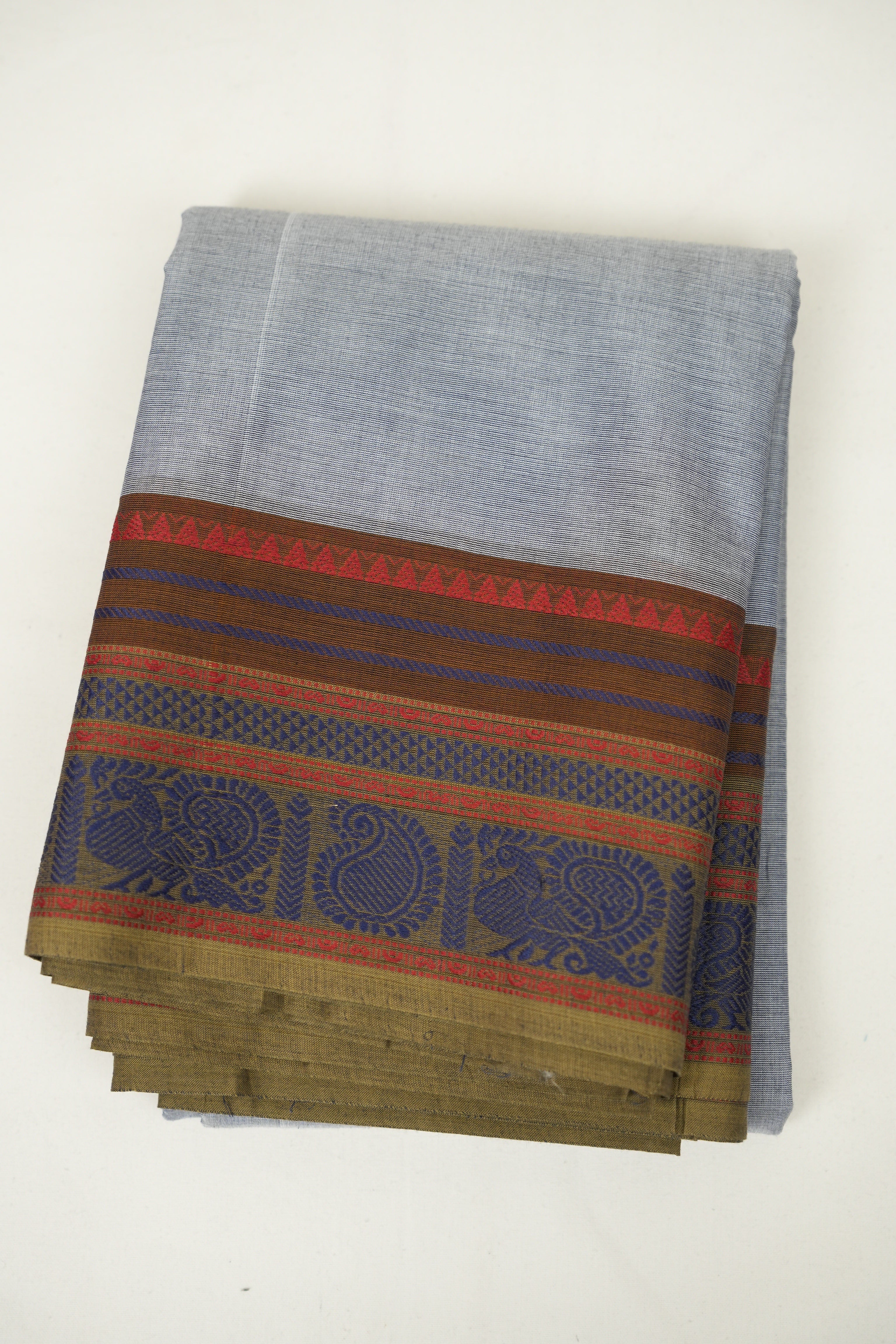 Grey Kanchi Cotton Saree - SRGKCS1484