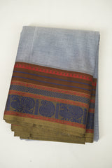 Grey Kanchi Cotton Saree - SRGKCS1484