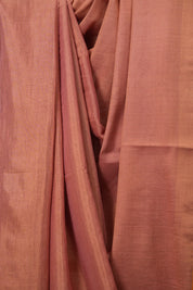 Peach Pink Tissue Linen Saree With Tassels - SRPPTLS266