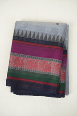 Grey Kanchi Cotton Saree - SRGKCS1388