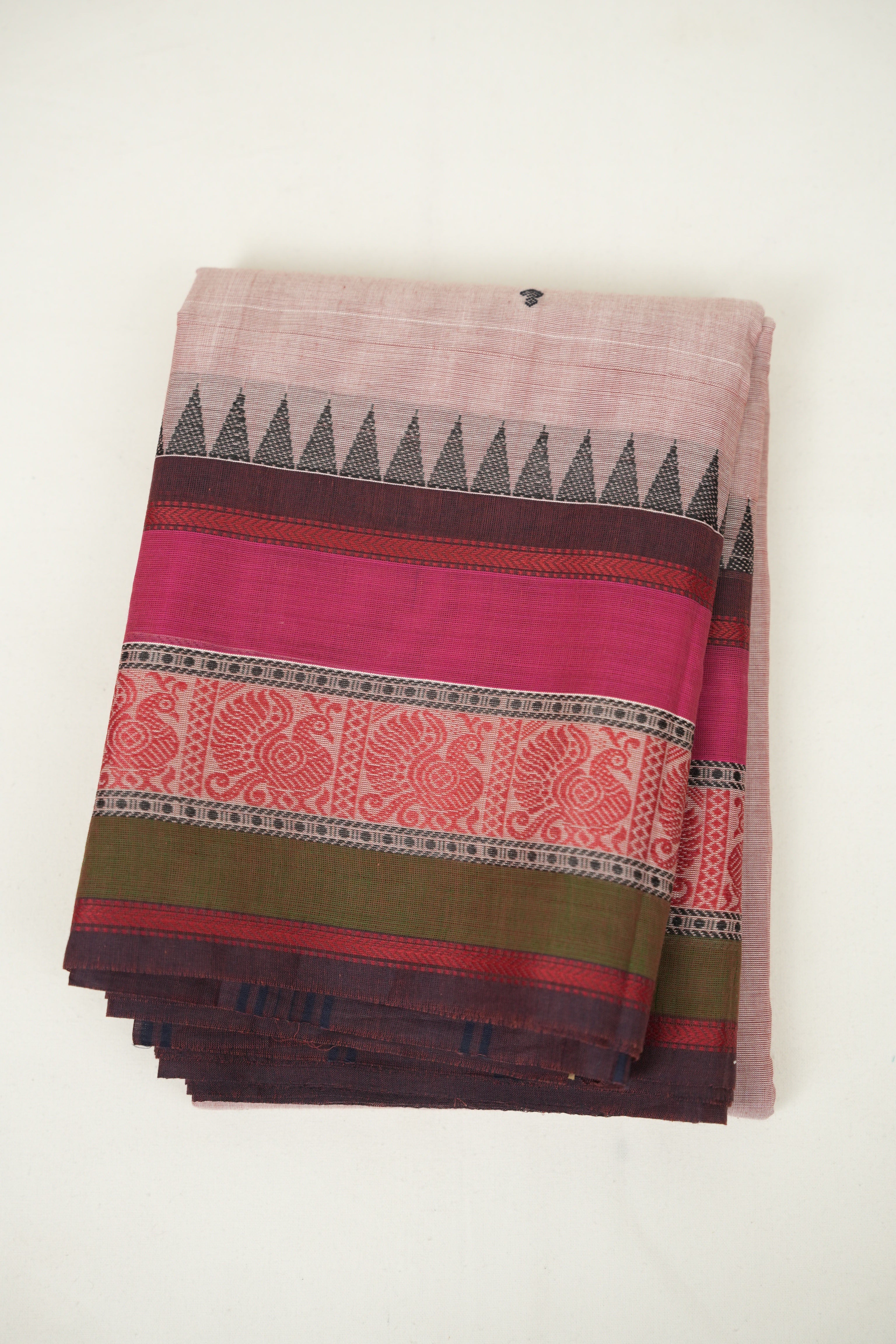Pestle Red Kanchi Cotton Saree - SRPRKCS1390