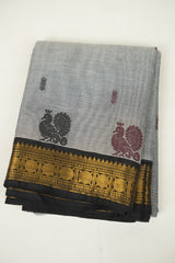 Grey Kanchi Cotton Saree - SRGKCS1472