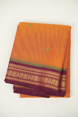 Rust Kanchi Cotton Saree - SRRKCS1406