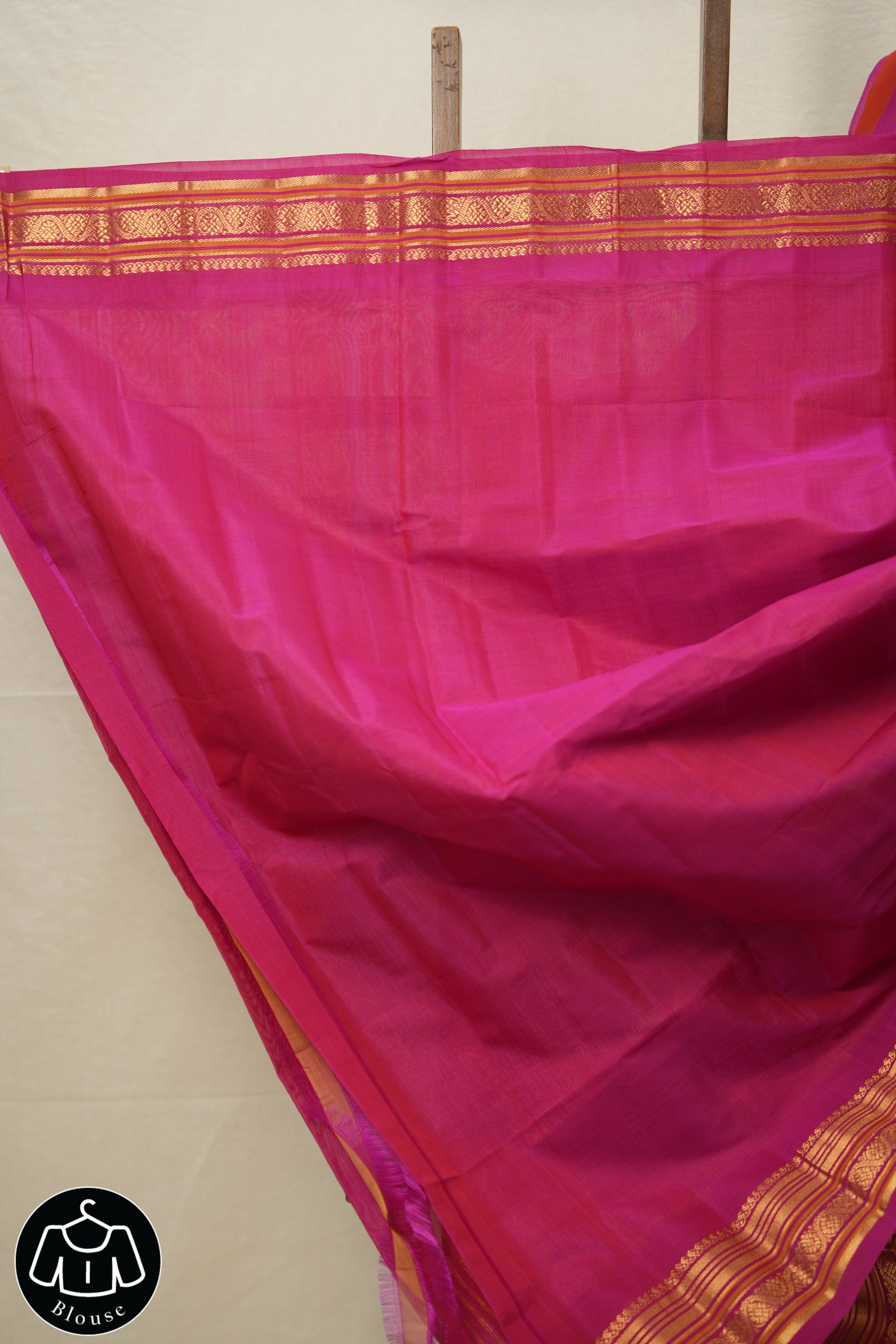Brick Red Gadwal Cotton Silk Saree - SRBRGCSS152