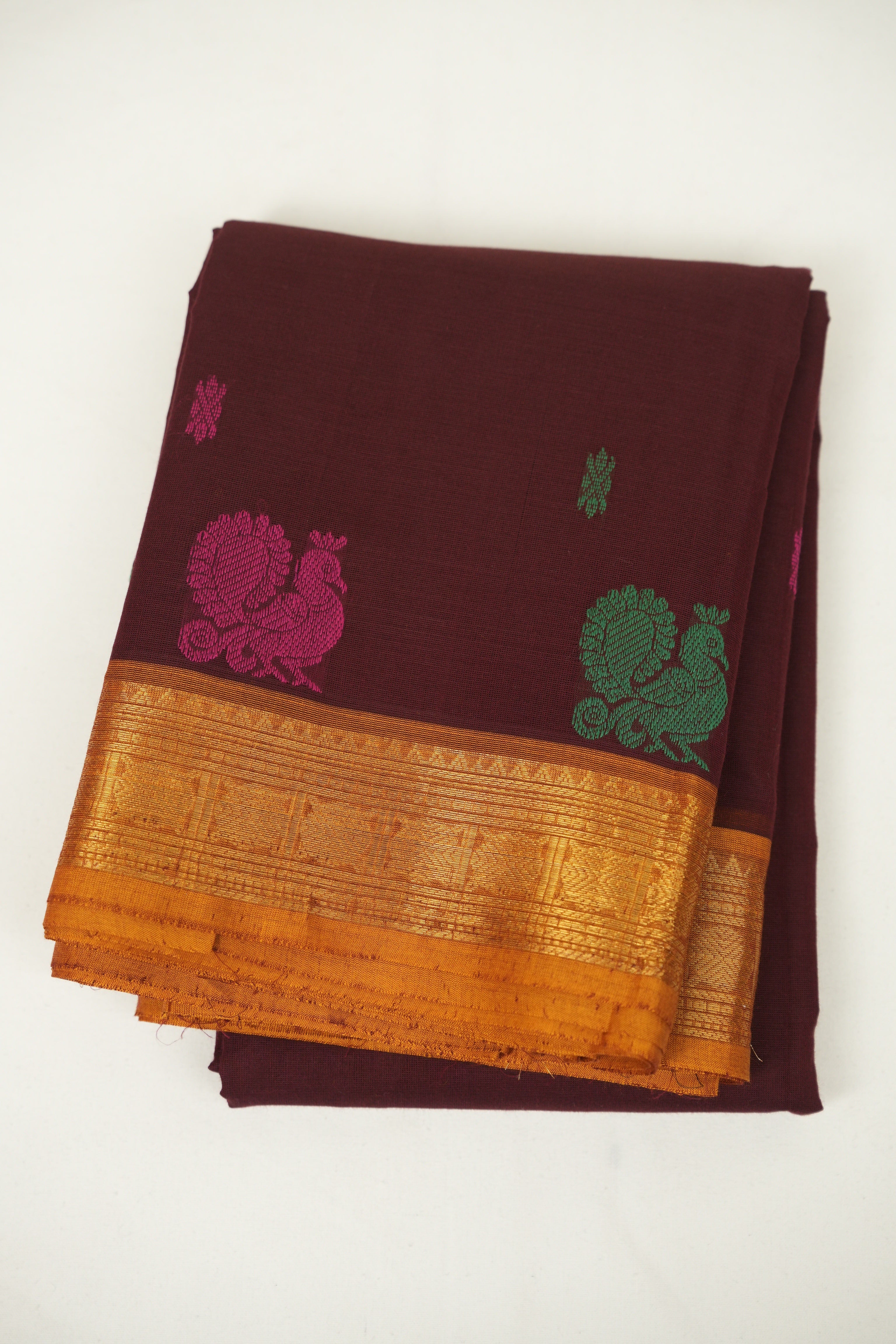 Maroon Kanchi Cotton Saree - SRMKCS1471