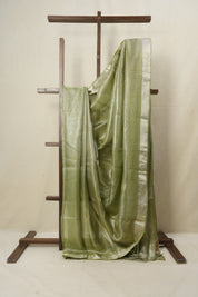 Pista Green Tissue Tussar Silk Saree - SRPGTTSS535