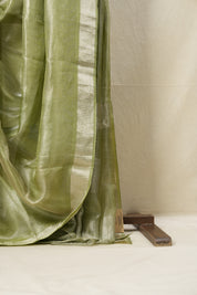 Pista Green Tissue Tussar Silk Saree - SRPGTTSS535