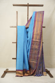 Sky Blue Gadwal Cotton Silk Saree - SRSBGCSS167