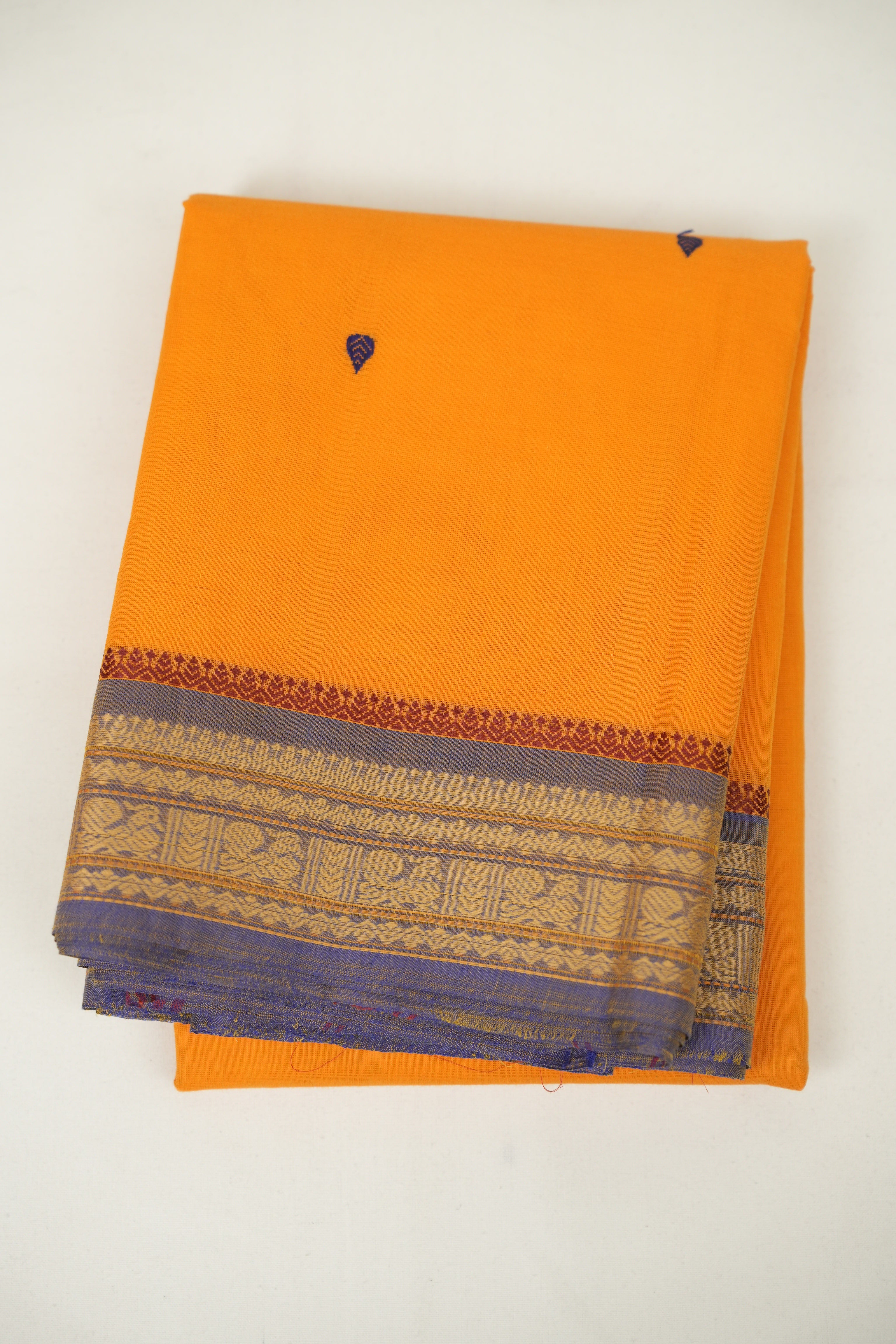 Orange Kanchi Cotton Saree - SROKCS1403