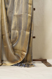 Golden Blue Tissue Tussar Silk Saree - SRGBTTSS538