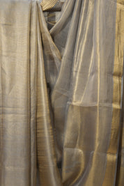 Golden Blue Tissue Tussar Silk Saree - SRGBTTSS538