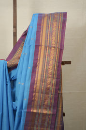 Sky Blue Gadwal Cotton Silk Saree - SRSBGCSS167